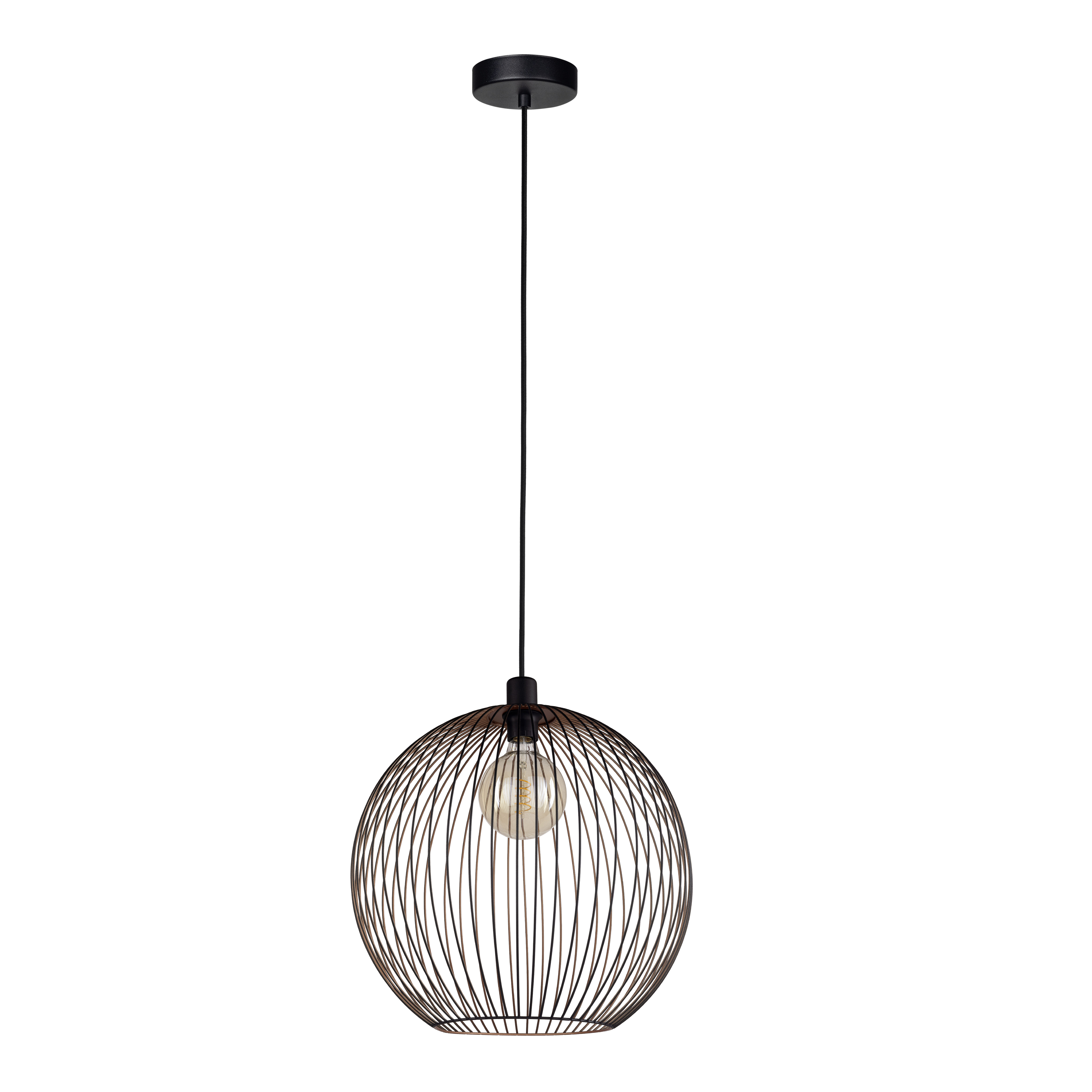Eglo Poblete Hanglamp Zwart/Koper 480mm E27