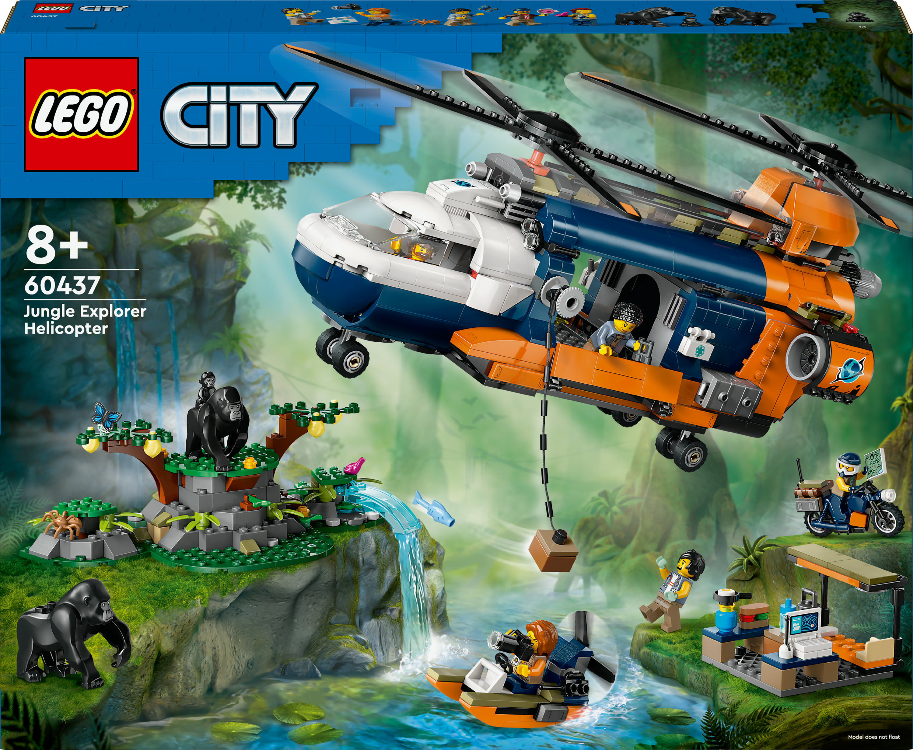 LEGO City 60437 Jungleonderzoeker Helikopter bij de basis