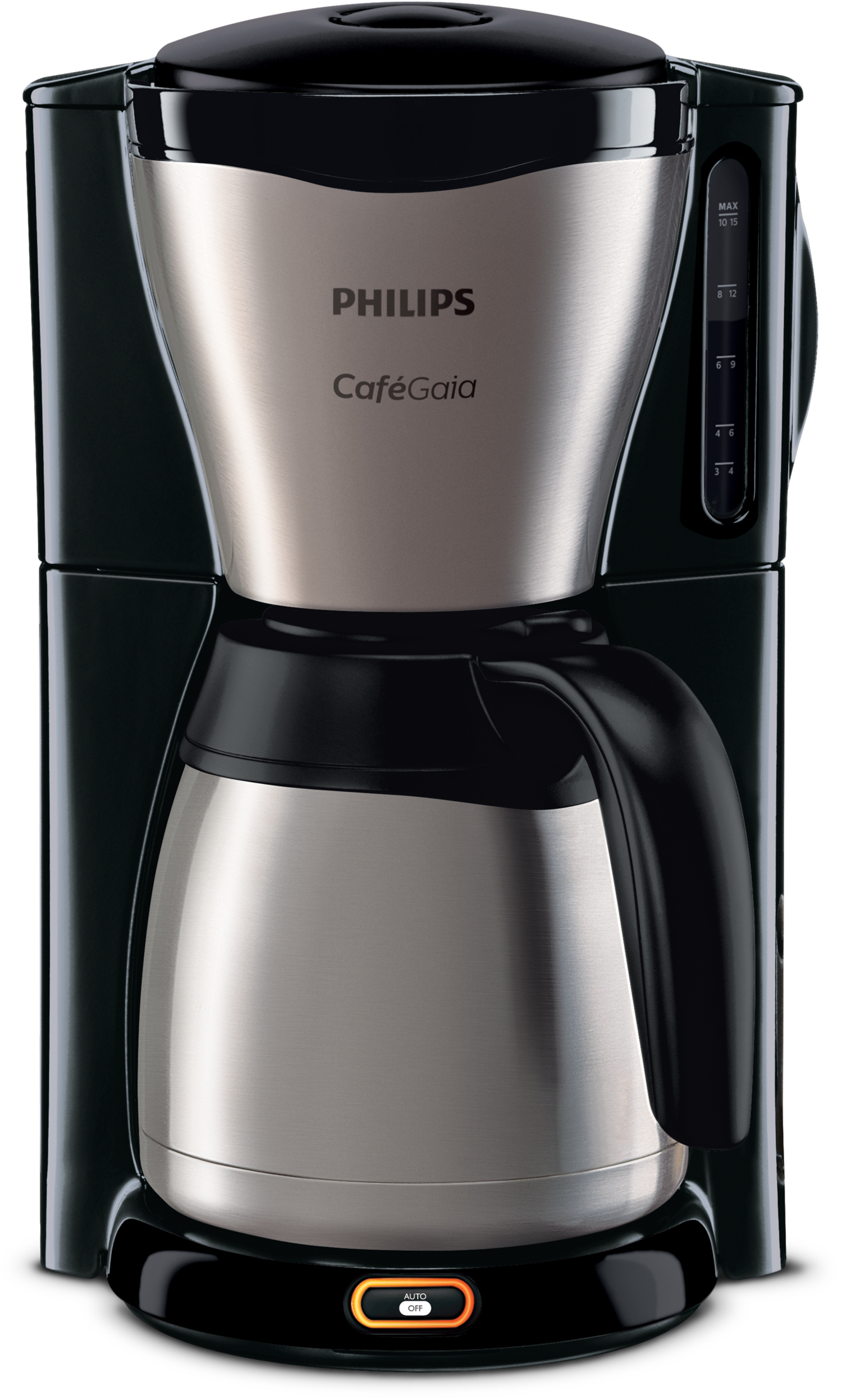 Philips koffiezet HD7544/20 Caf‚ Gaia metaal/zwart, warmhoudkan