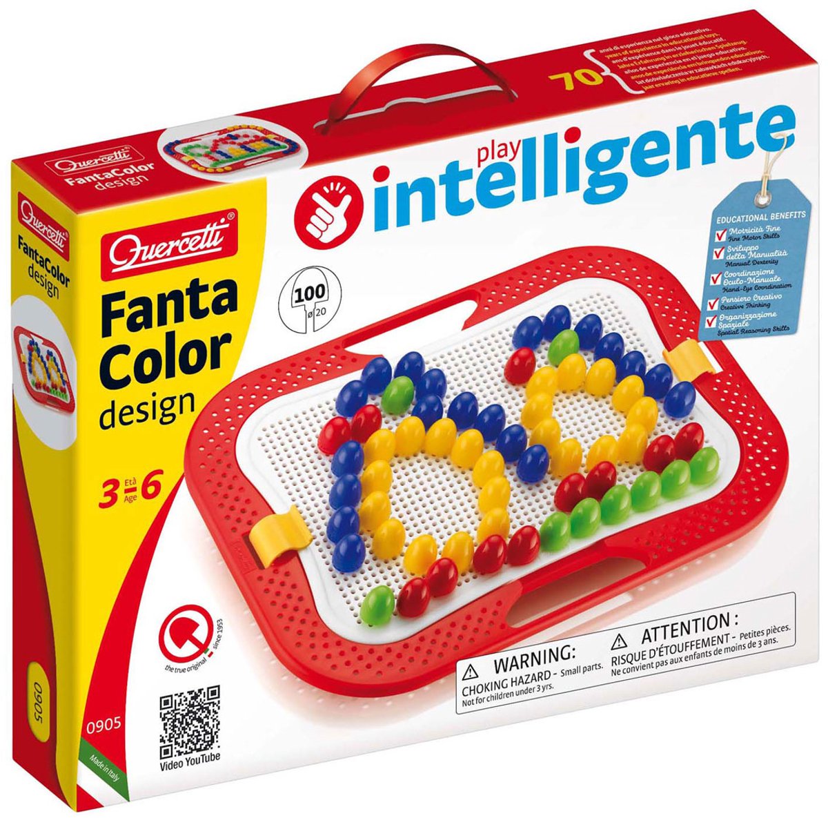 Quercetti Fantacolor 100 Pinnen, 20 mm