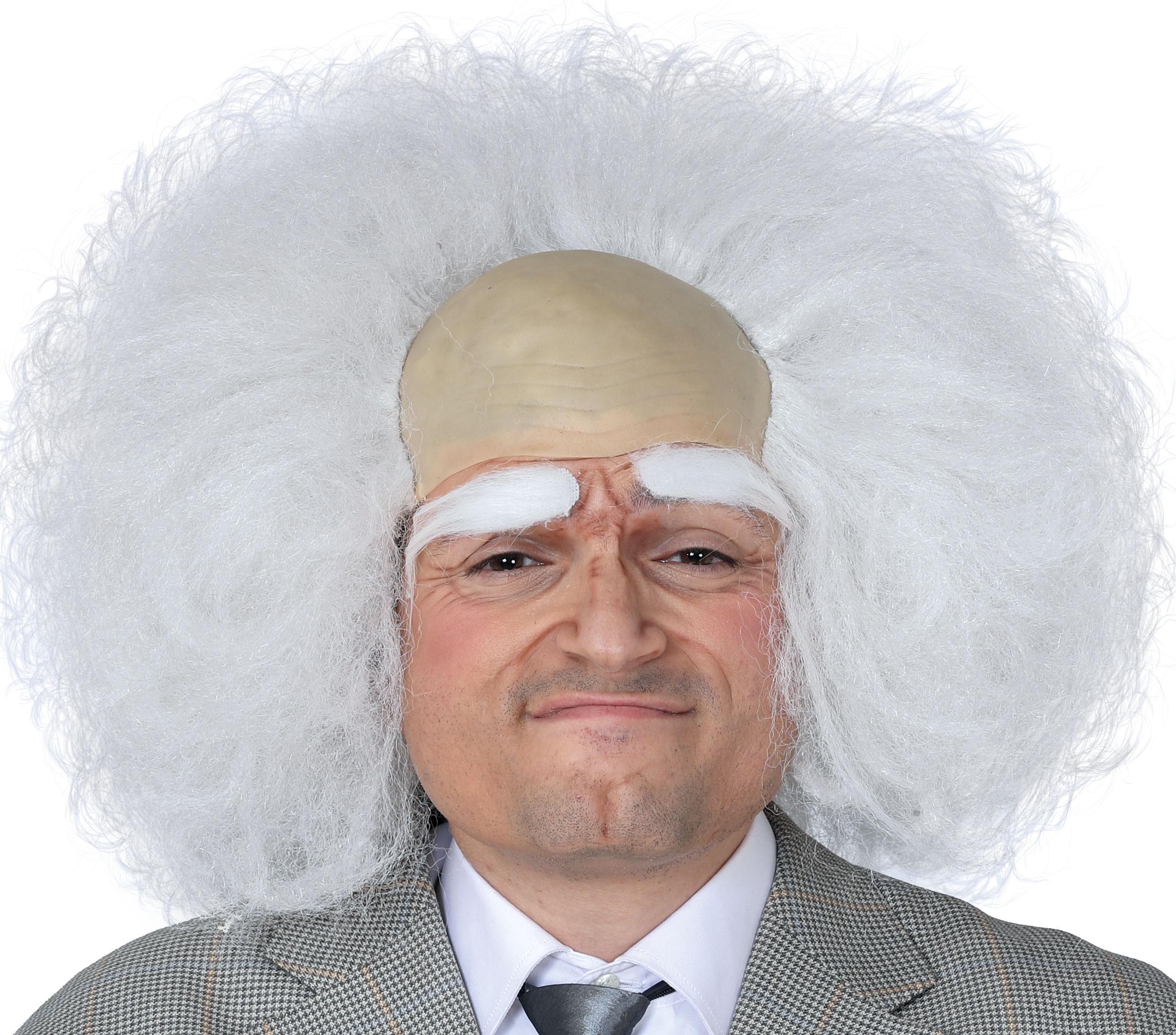 Pruik Kaalkop met Wit Haar