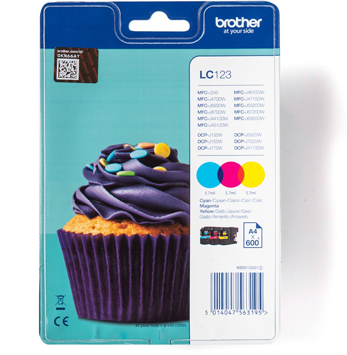 Brother LC123RBWBP Inkt Cartridge 3 Kleuren