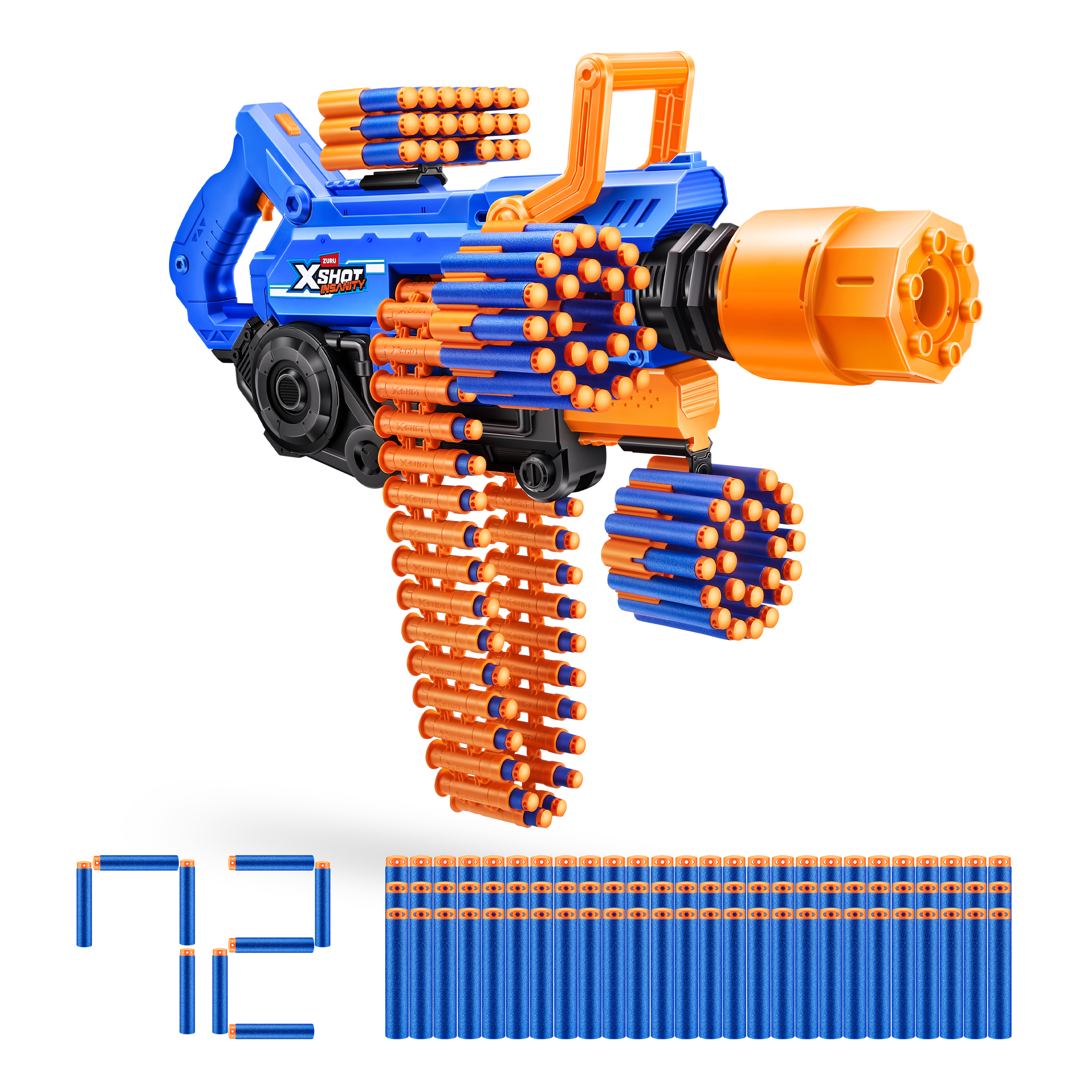 X-Shot Insanity Motorized Smoking Barell met 72 Darts, maakt rook