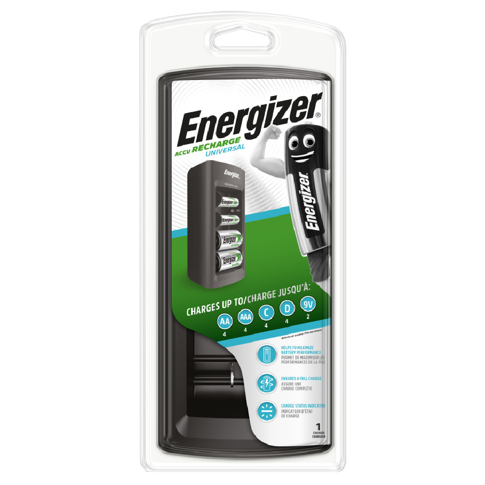 Energizer Universele Lader voor Oplaadbare Batterijen Types AA / AAA / C / D / 9V