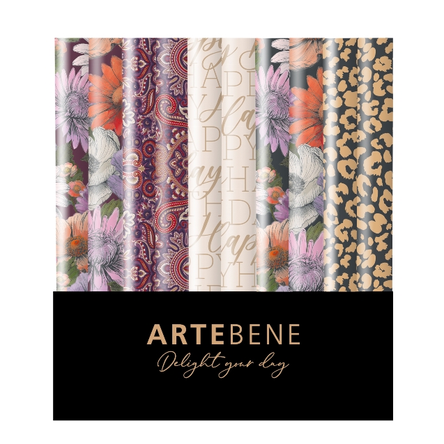 Artebene Geschenkpapier Bloemenmix 70x200 cm assorti - per stuk
