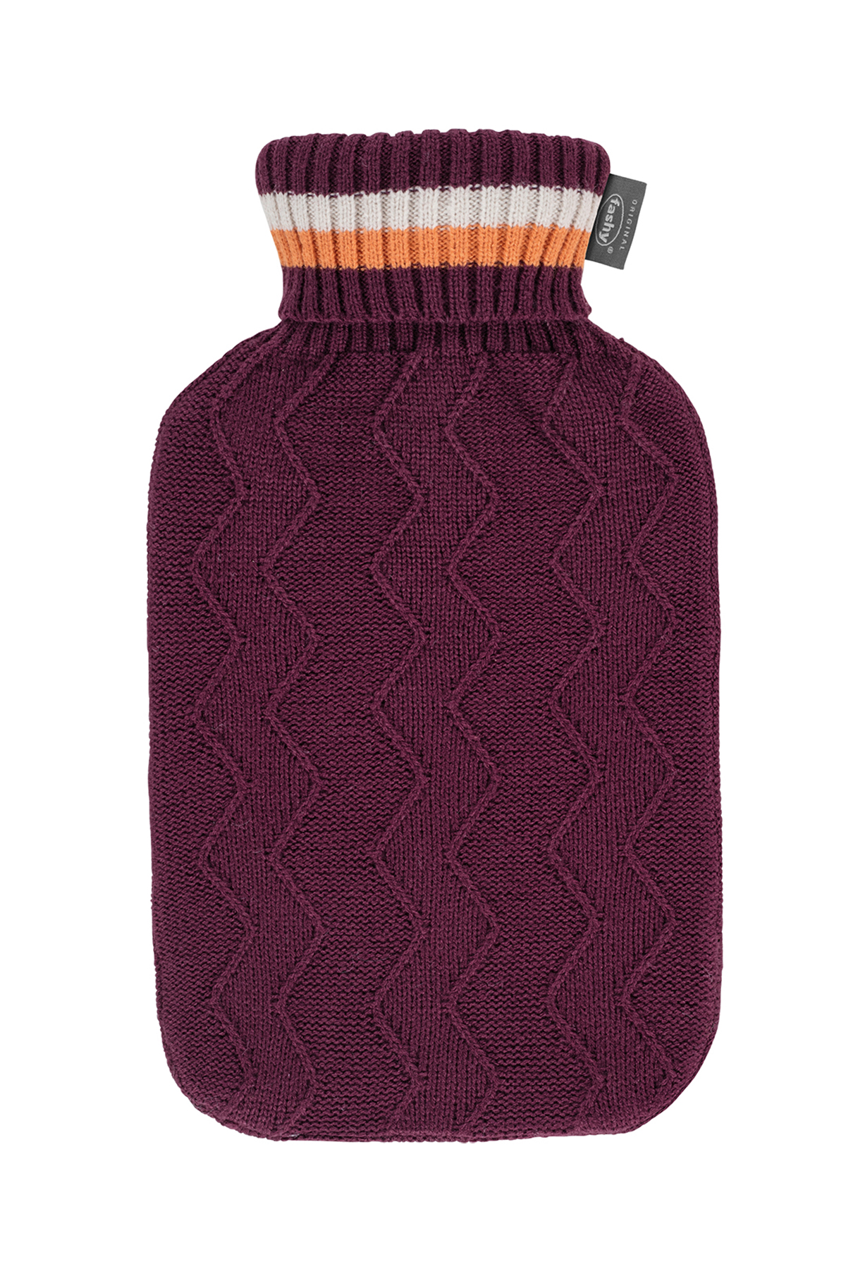 Fashy Warmwaterkruik 2l Gebreid Rolkraag Burgundy