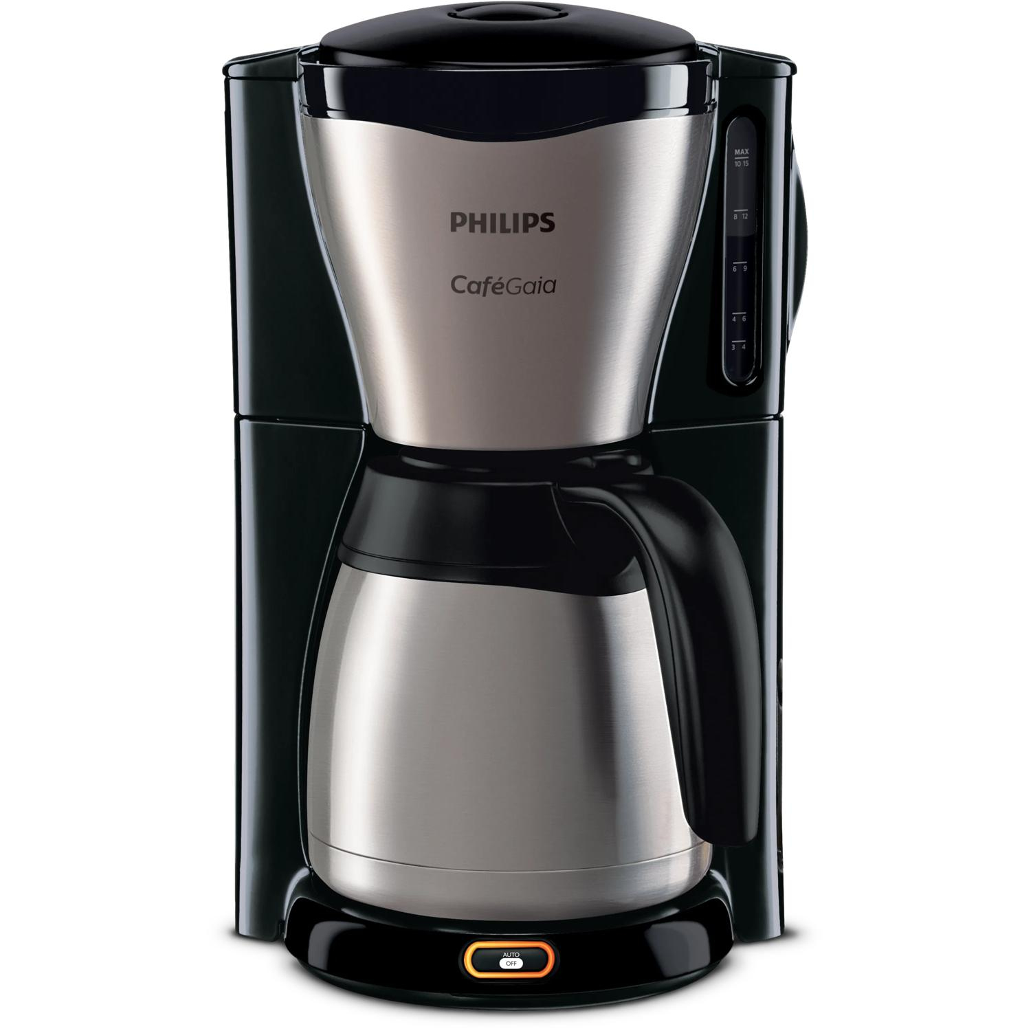Philips koffiezet HD7548/20 Caf‚ Gaia metaal/zwart, warmhoudkan