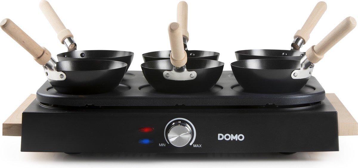 Gourmetset 2 in 1,  met 6 Wokpannetjes en 6 Mini Pannenkoekenvormen + Spatels