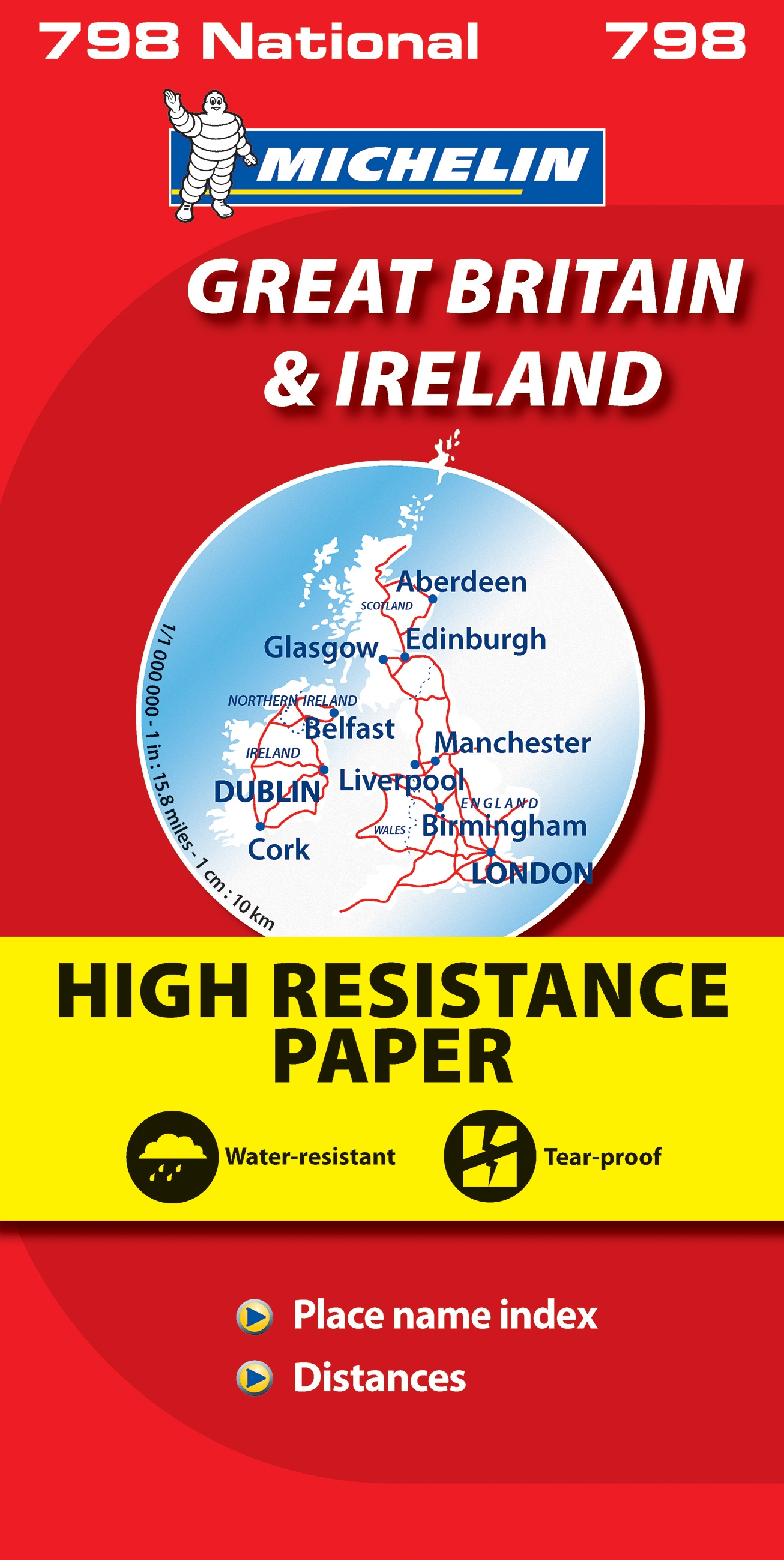 Michelin Wegenkaart Groot Brittannië - Ierland - Onverscheurbaar