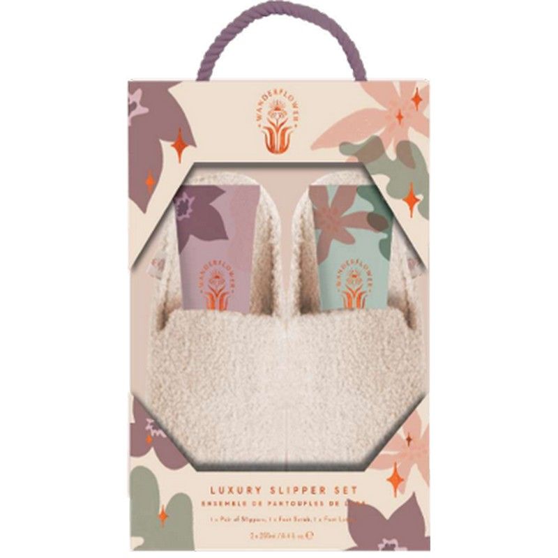 Wanderflower Luxury Slipper Set - Pantoffels/Foot Scrub & Lotion