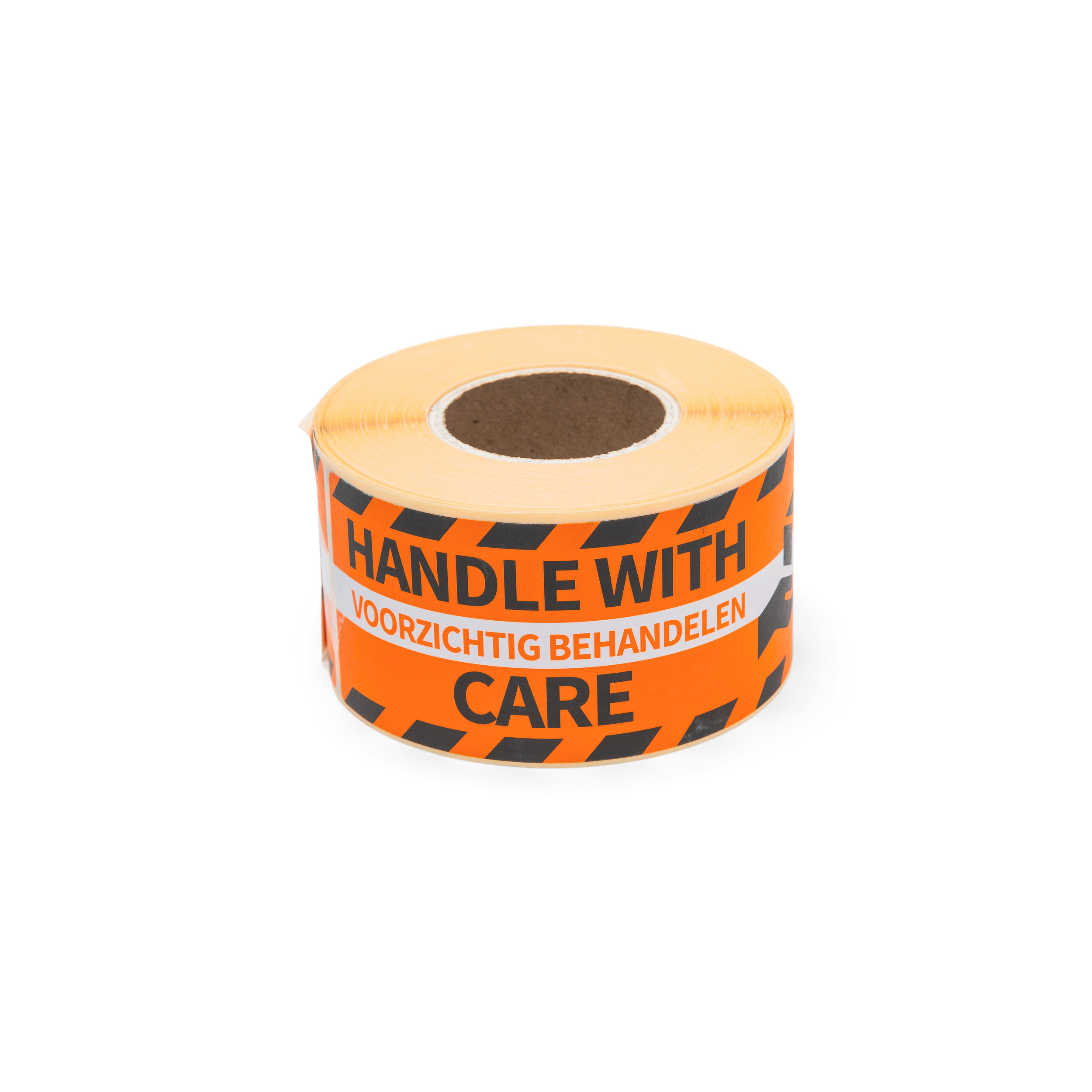 Raadhuis Gevaaretiket Oranje - 250 stuks Handle With Care - 45x12.5 cm - Rol