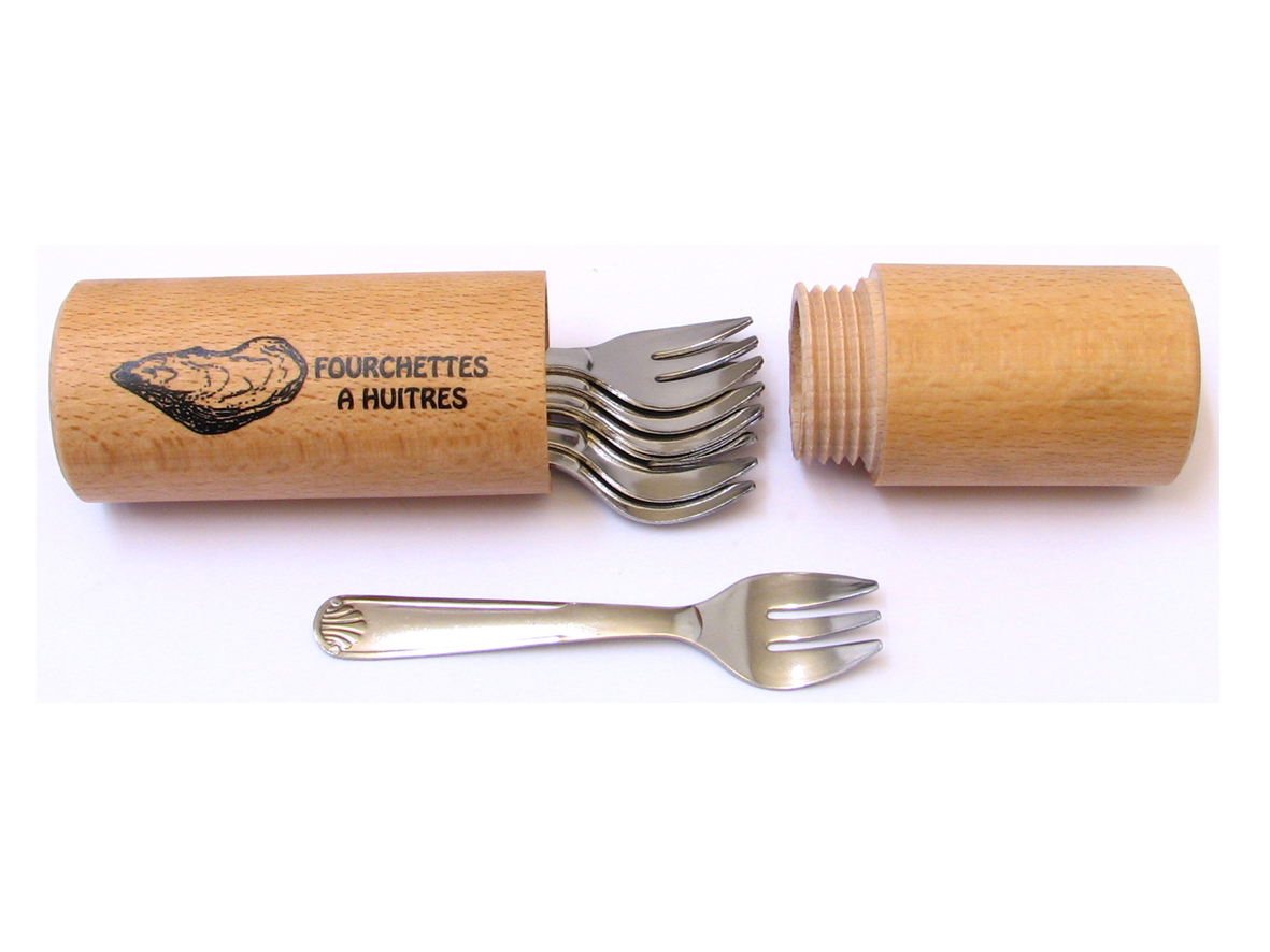 Oestervork Inox 6 stuks in Koker