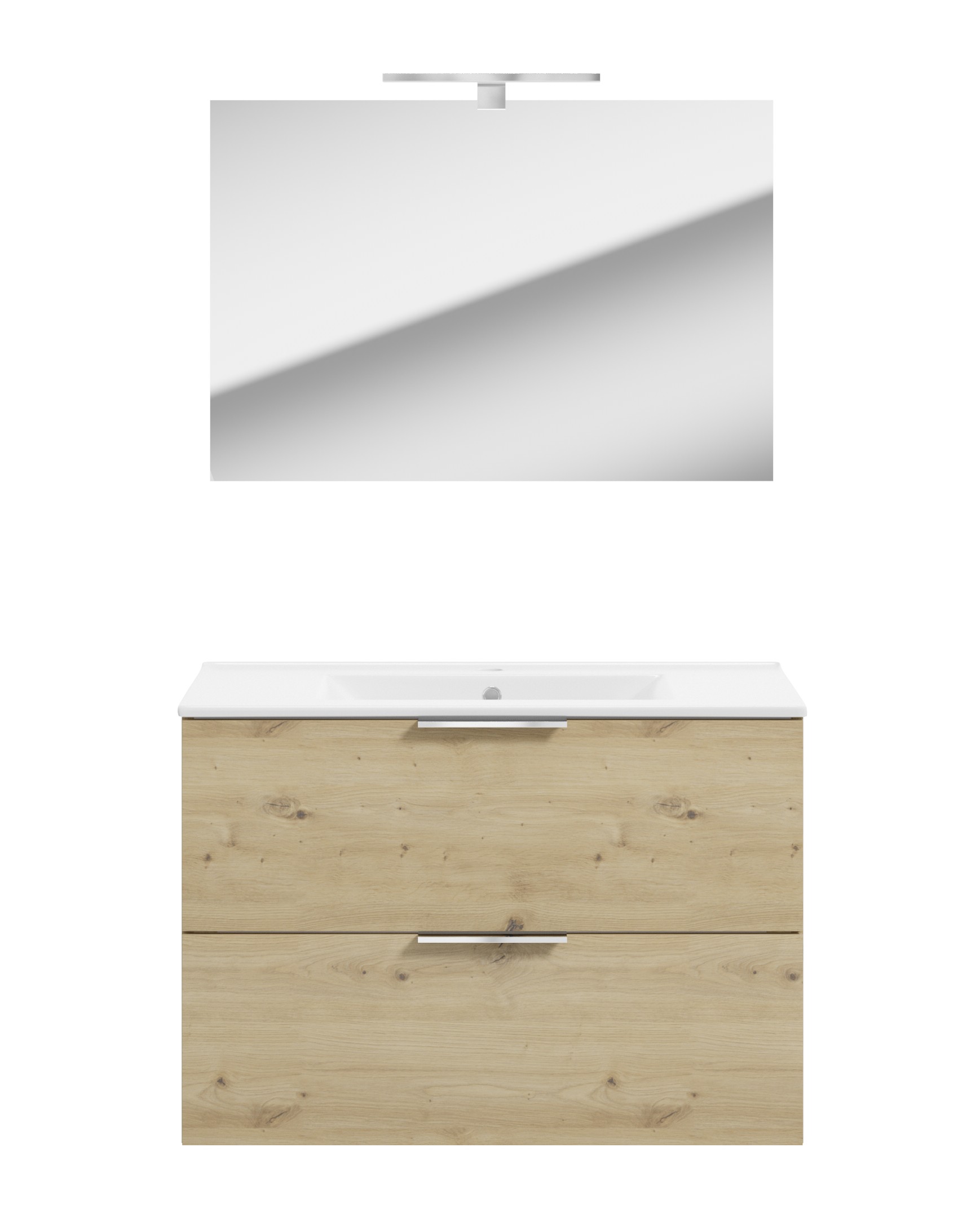 Nova Pack Kit Meubel Artisan Oak Onderkast + Wastafel + Spiegel met LED 80 cm