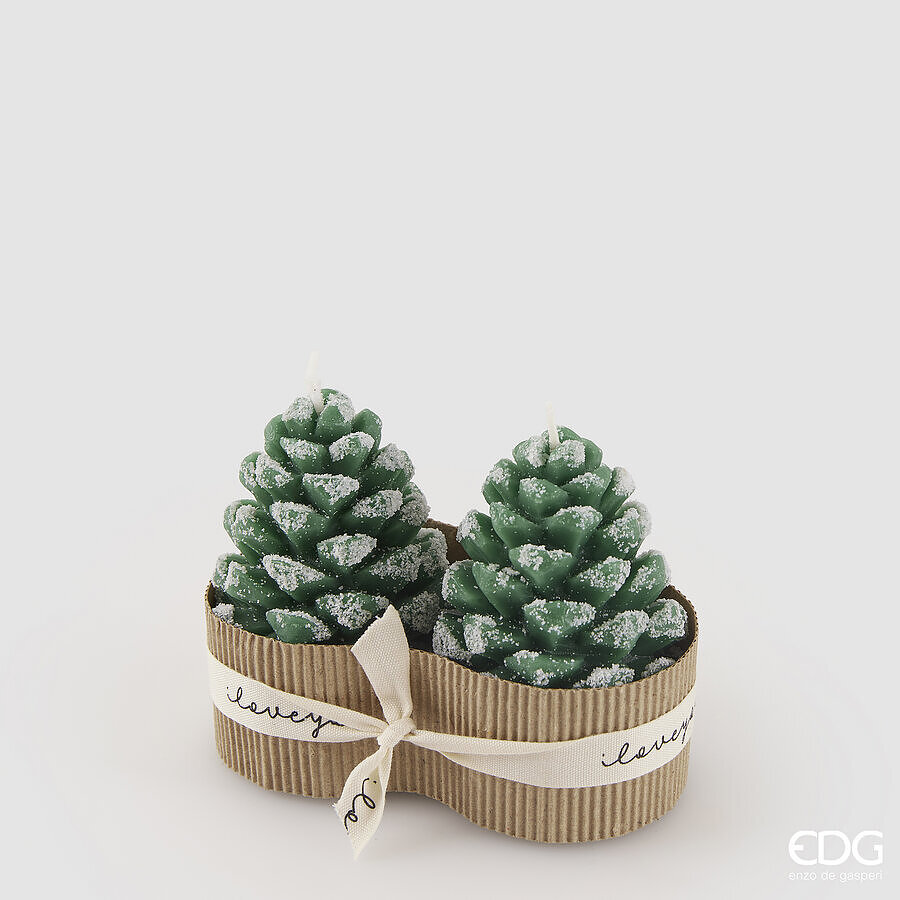 EDG Kaars Dennenboom Groen 2 stuks 110g - 6x9 cm - 8 Branduren