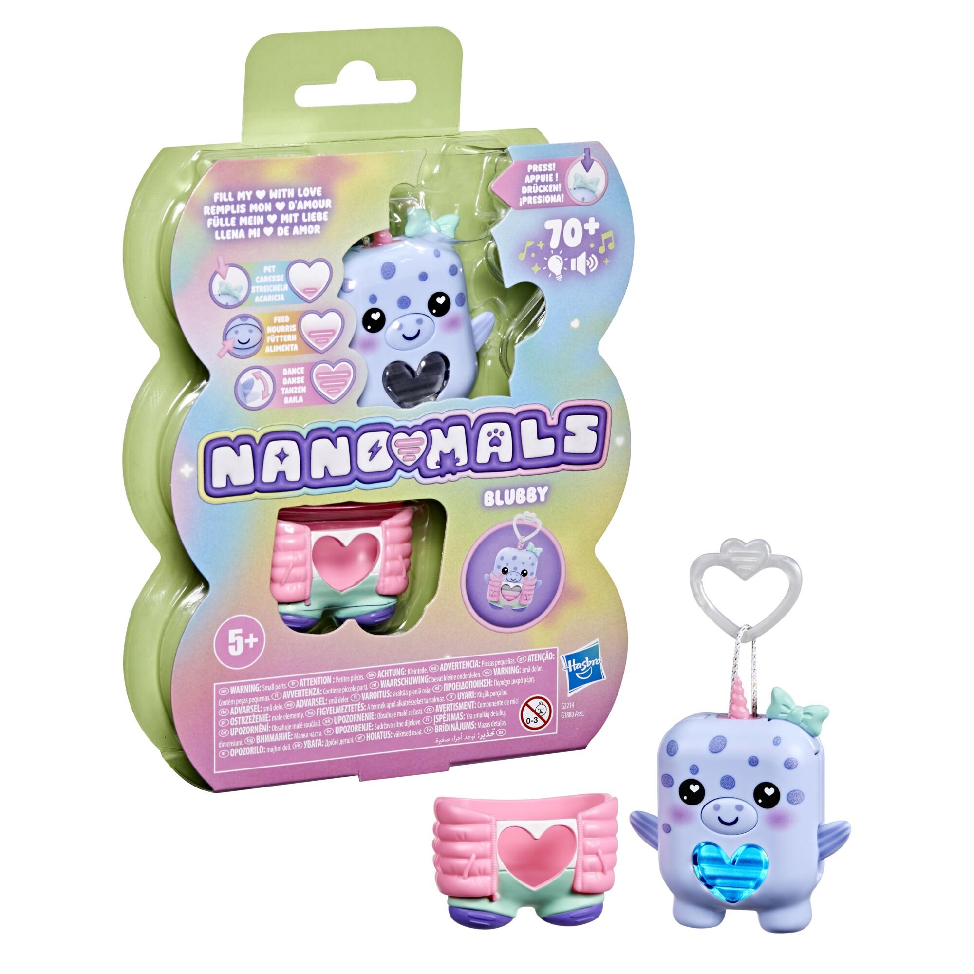 Nanomals - Blubby blauwe narwhal  - Interactieve pets die liefde nodig hebben.