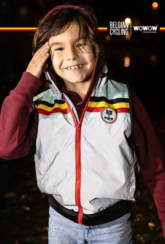 Wowow Belgian Cycling Kids Jacket met Kap Full Reflective Medium