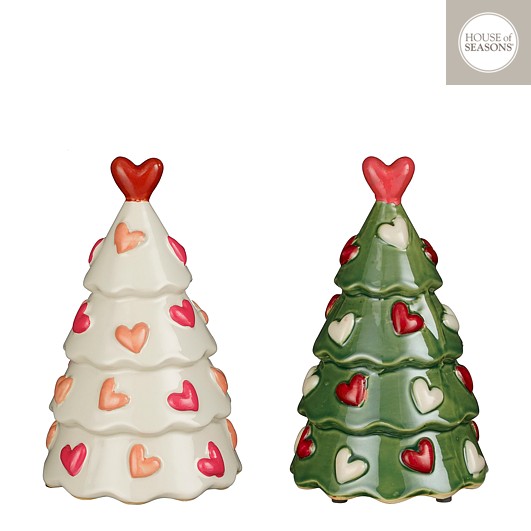 House of Seasons Decoboom Hearts Wit/Groen - 13.5x22 cm - assorti - prijs per stuk House of Seasons Decoboom Hearts Wit/Groen - 13.5x22 cm - assorti - prijs per stuk
