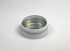 Objects Blik Rond Doosje Wit met Doorzichtig Deksel 65x25 mm