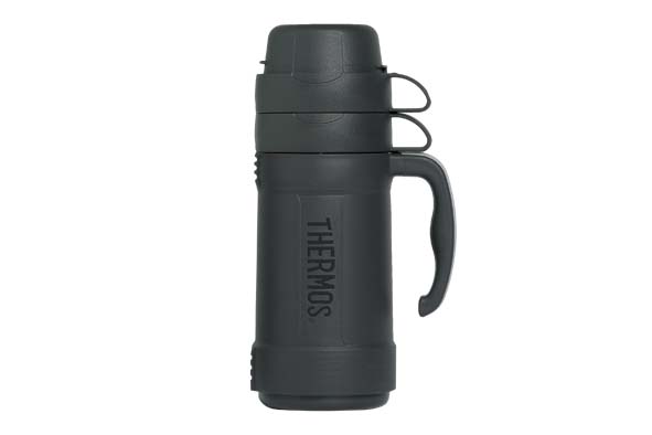 Thermos Isoleerfles Eclipse 1 l Donkergrijs - met Glazen Binnenfles - met 2 Tassen