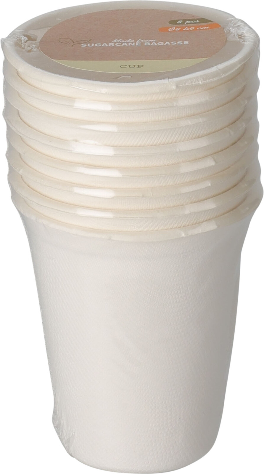 Beker Bagasse set 8 stuks 275ml - Suikerriet - 8x9 cm