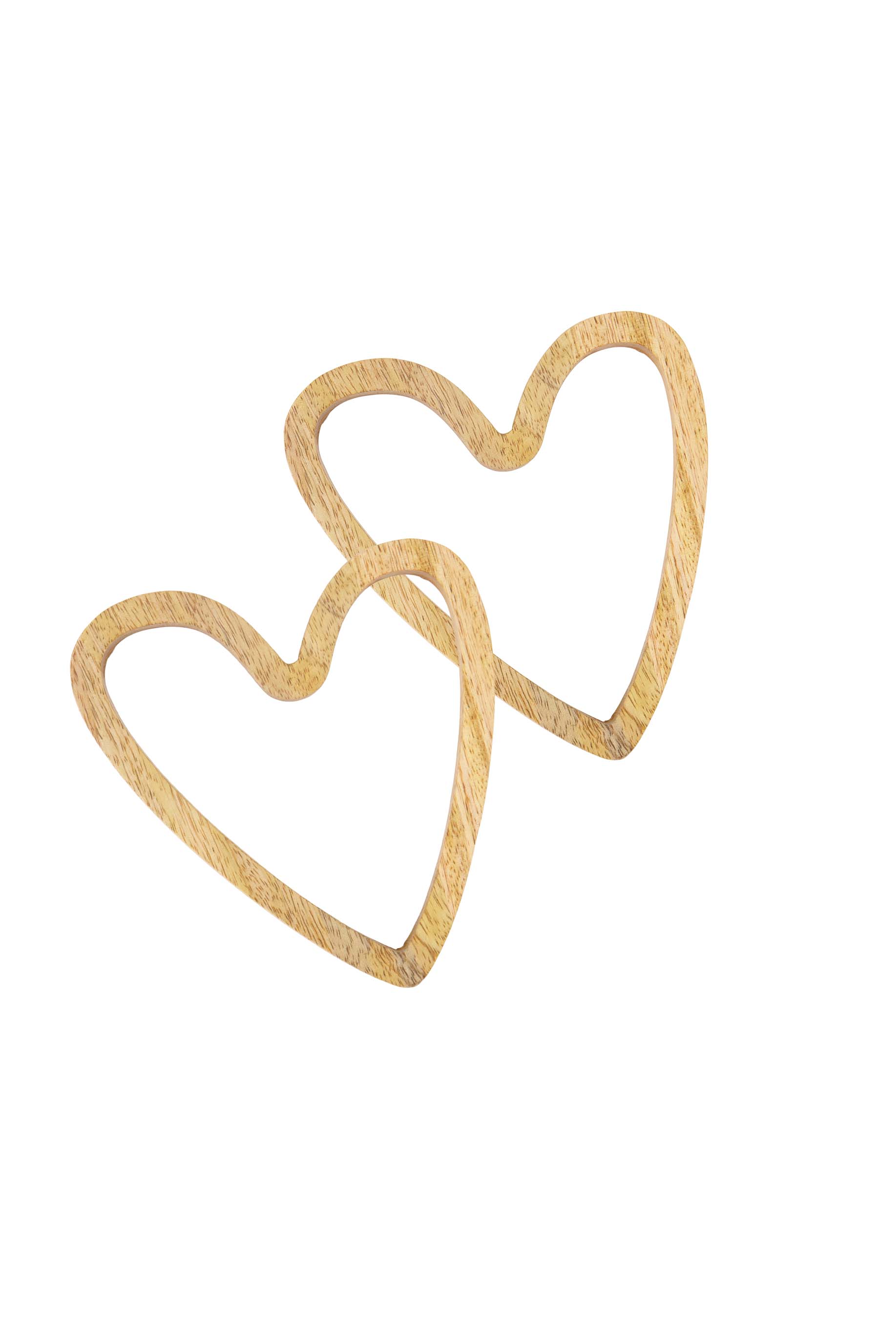 Zusss Potonderzetter Heart Shape 14x13 cm set 2 stuks - Mangohout