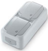 SHOQ Stopcontact Opbouw Dubbel IP54 Grijs - Verticaal