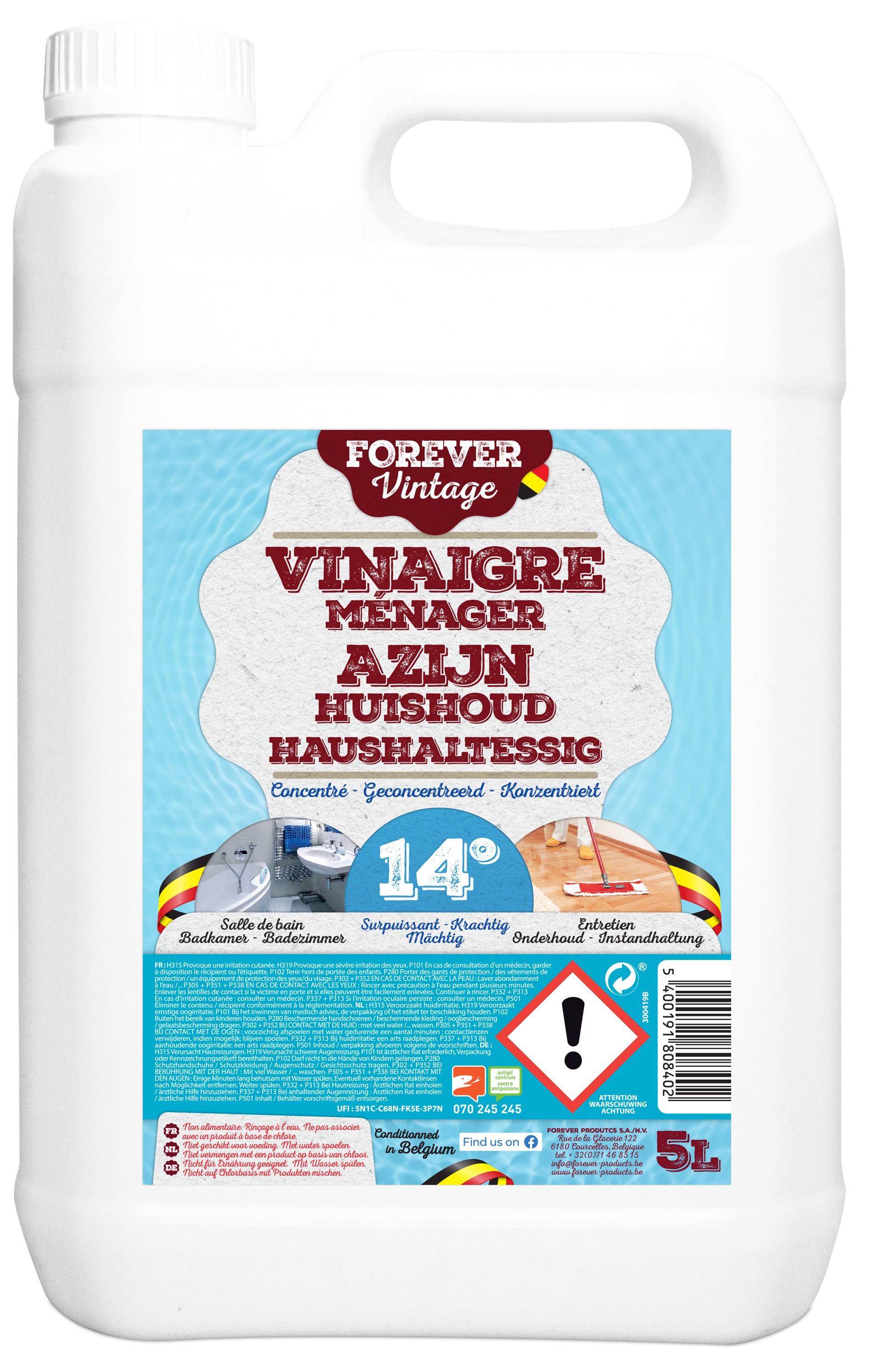 Forever Huishoudazijn Superkrachtig 5 l Badkamer - Onderhoud - Keuken - Tuin