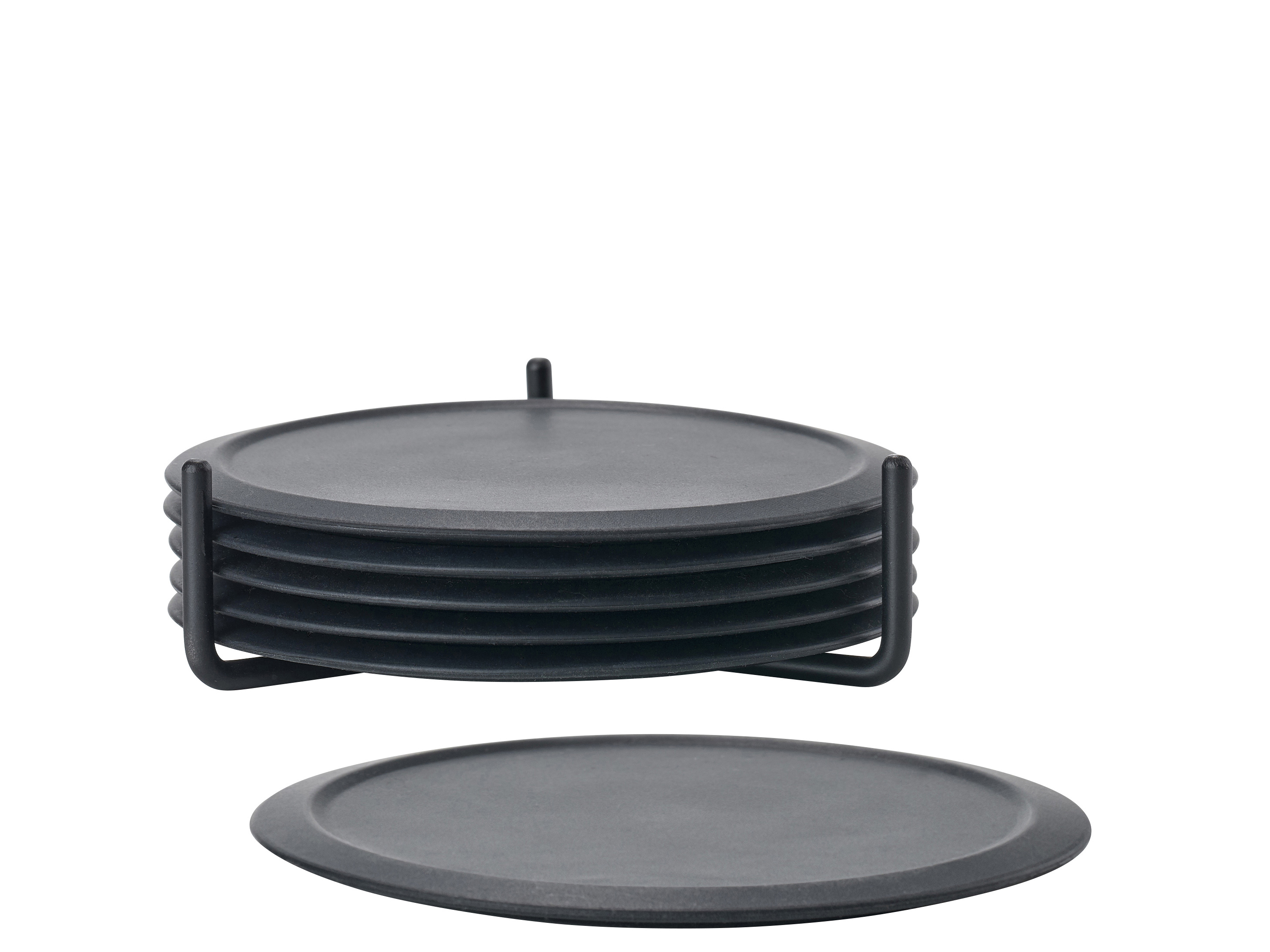 Zone Denmark Glasonderzetter Singles Black - Set van 6 - met Houder