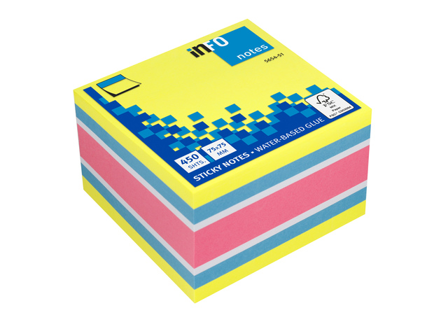 Info Notes Sticky Notes Neon 450 vel 75x75 mm