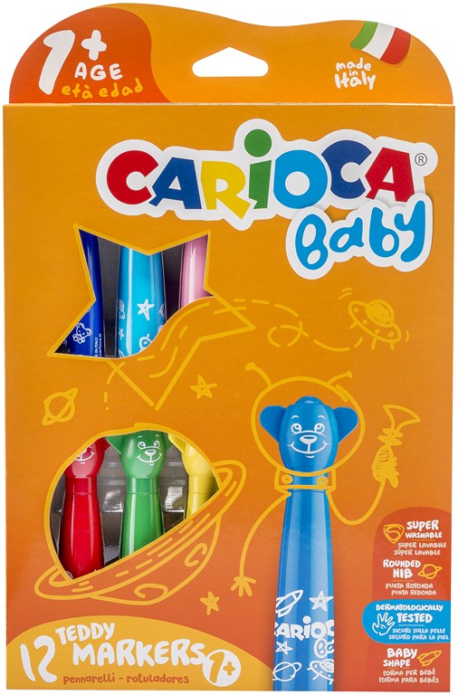 Kleurstiften Jumbo Teddy Marker - 1+ Carioca Baby - 12stuks