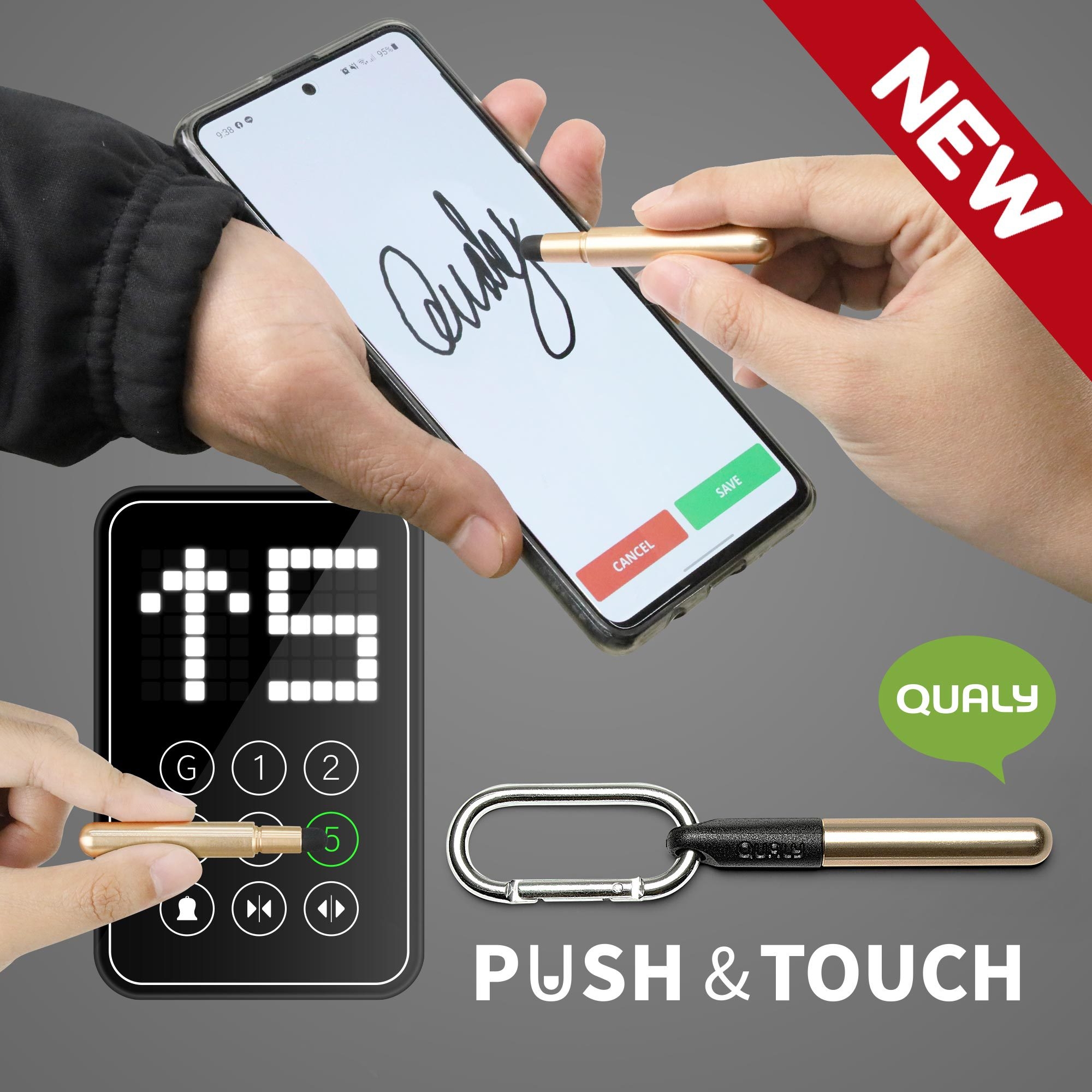 Qualy Stylus Push & Touch Rose Gold