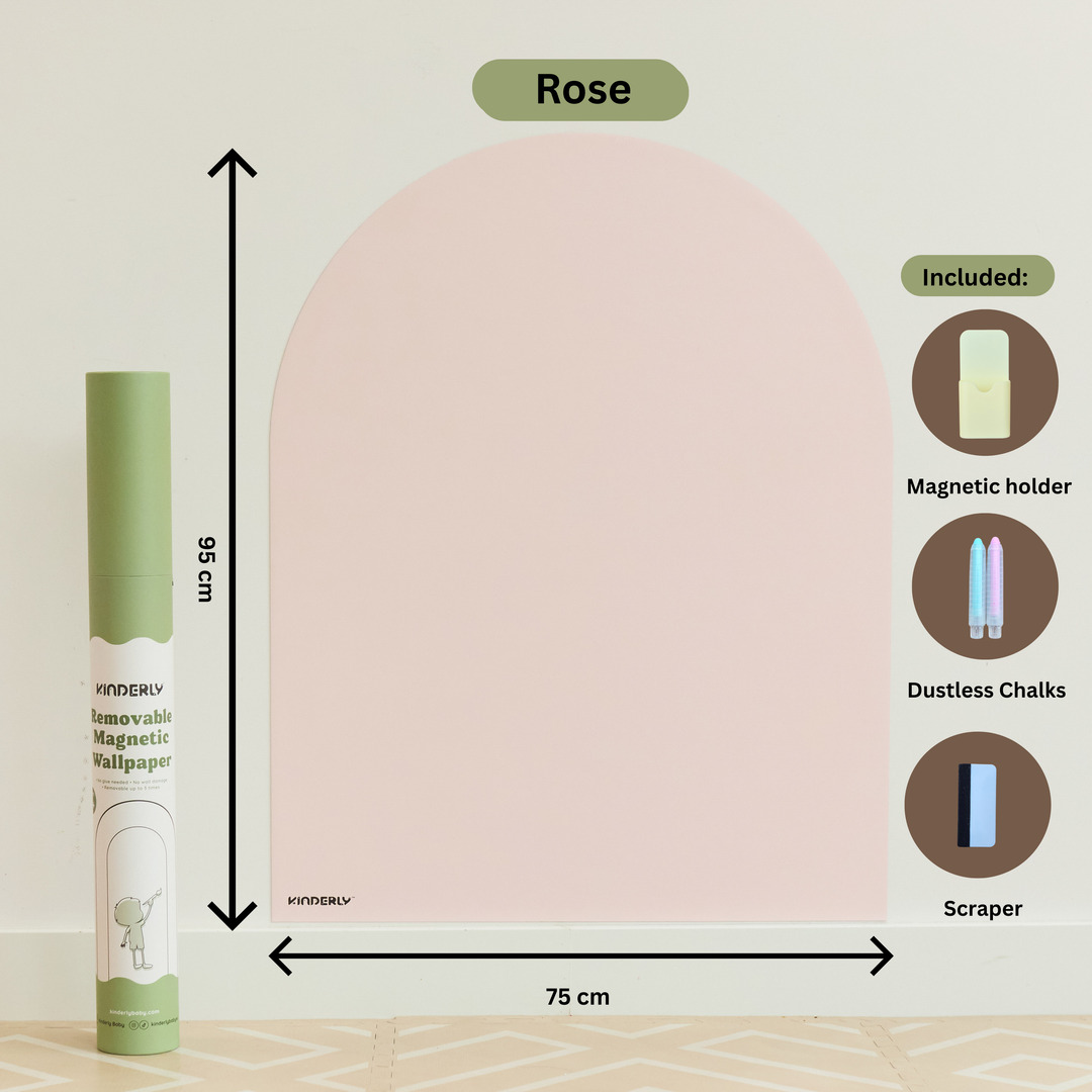 Kinderly Muurbord Magnetisch-Verplaatsbaar Rose 95x75 cm