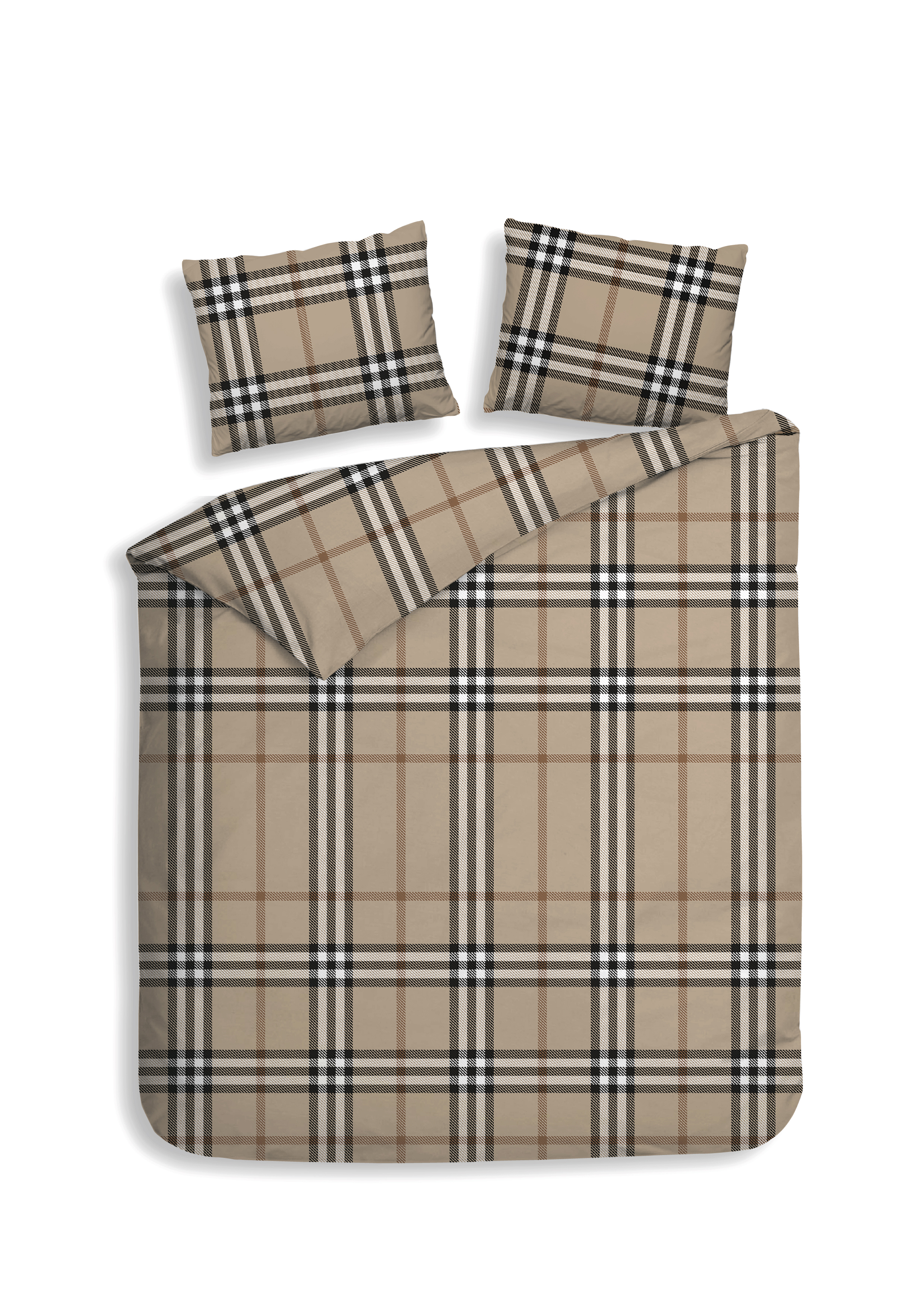 Heckettlane Dekbedovertrekset Leonardo 200x220 cm Flanel Beige