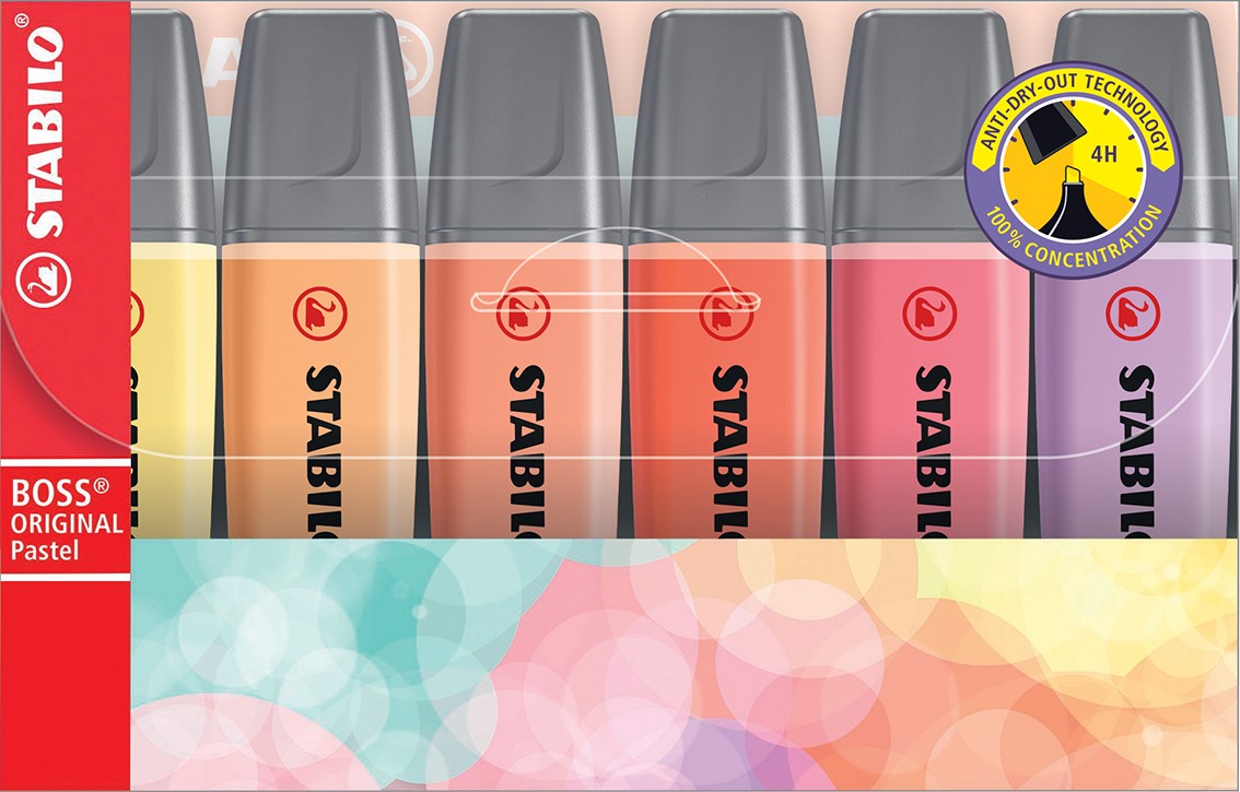STABILO Markeerstift Boss Original 6 Stuks - Pastel - Warm Colors