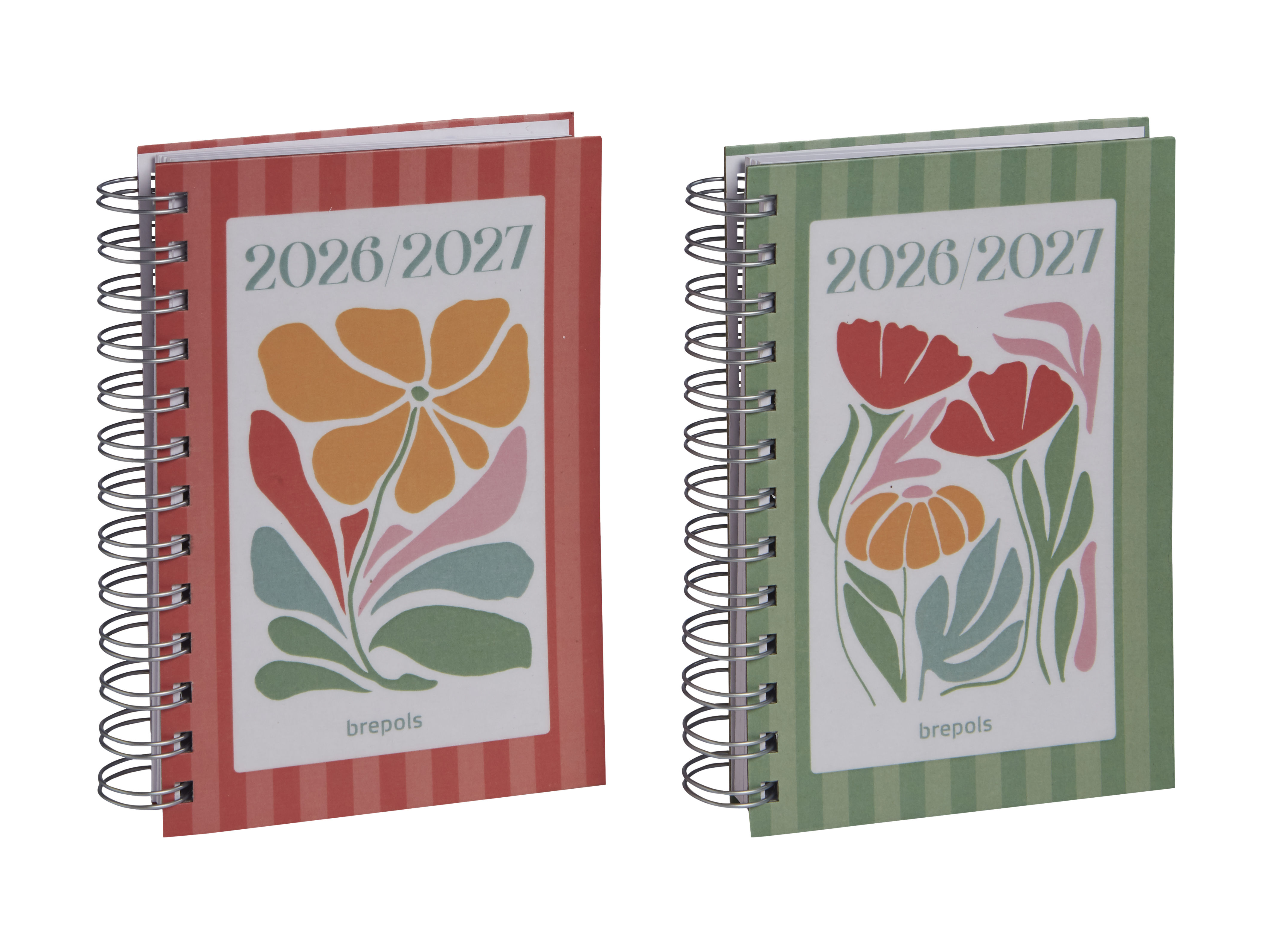 Brepols Schoolagenda 2026-27 Happy 1dag/pag Wire-O assorti 11.5x16.9 cm - per stuk