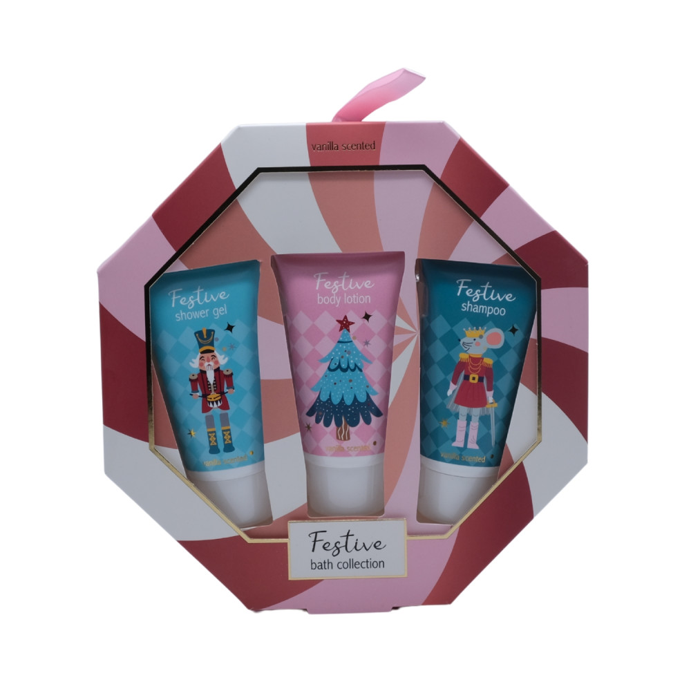 Festive Octagon Geschenkset Douchegel & Shampoo & Bodylotion 45 ml