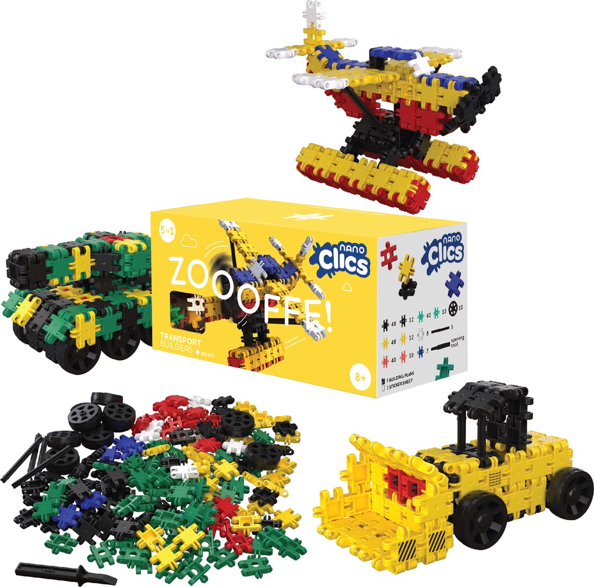 Nano Clics - Creative Builders - Transport 250 Stuks