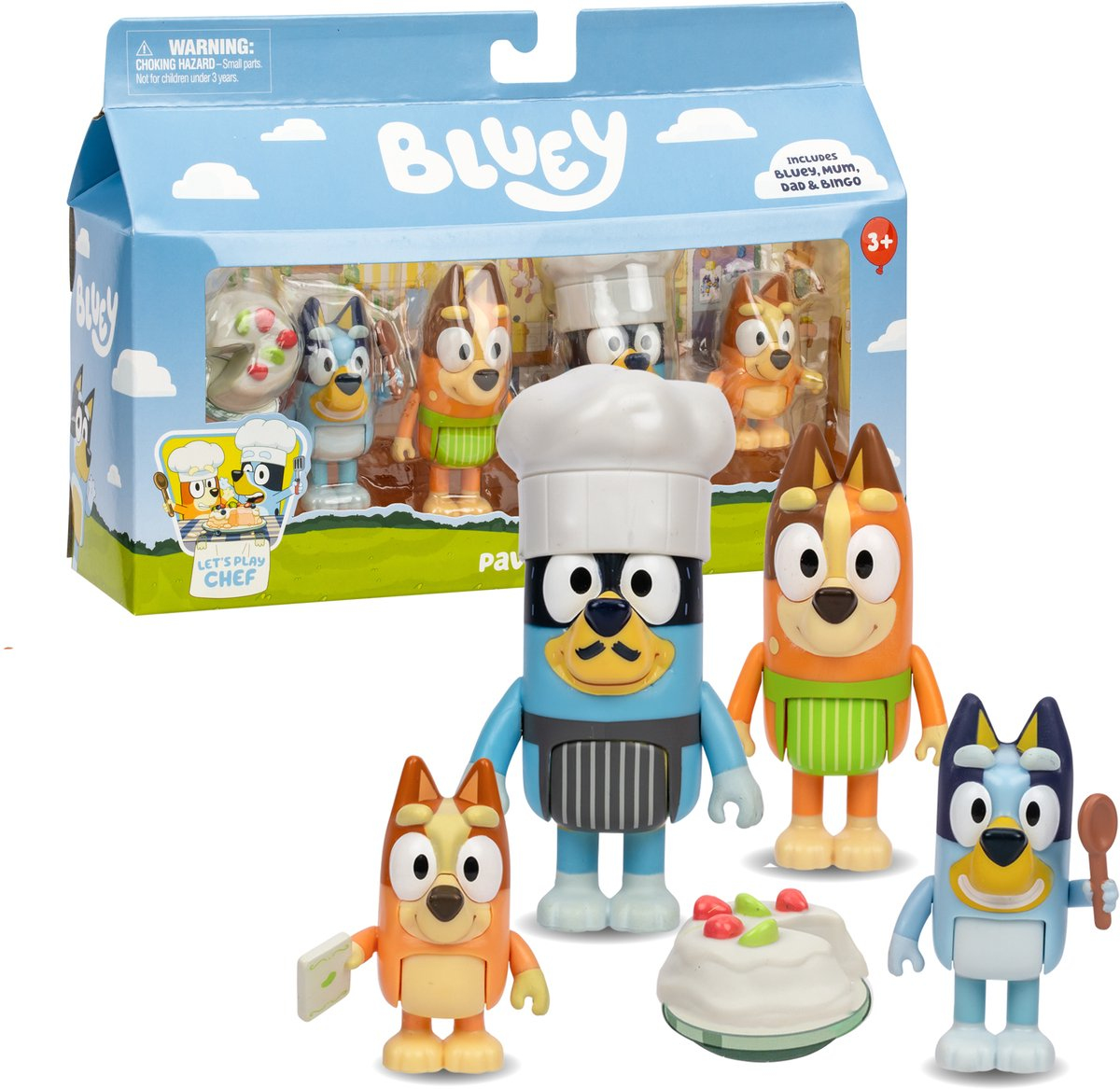 Bluey Lets Play Chef Figuren pack Pavlova, 4 figuren