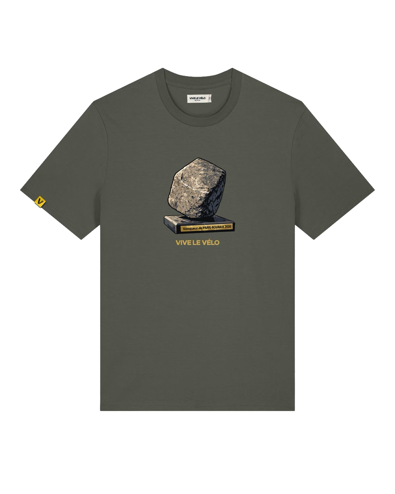 Vive le Vélo T-shirt Kids Relive The Moment Roubaix 2026 Regular Fit Khaki - 5 jaar