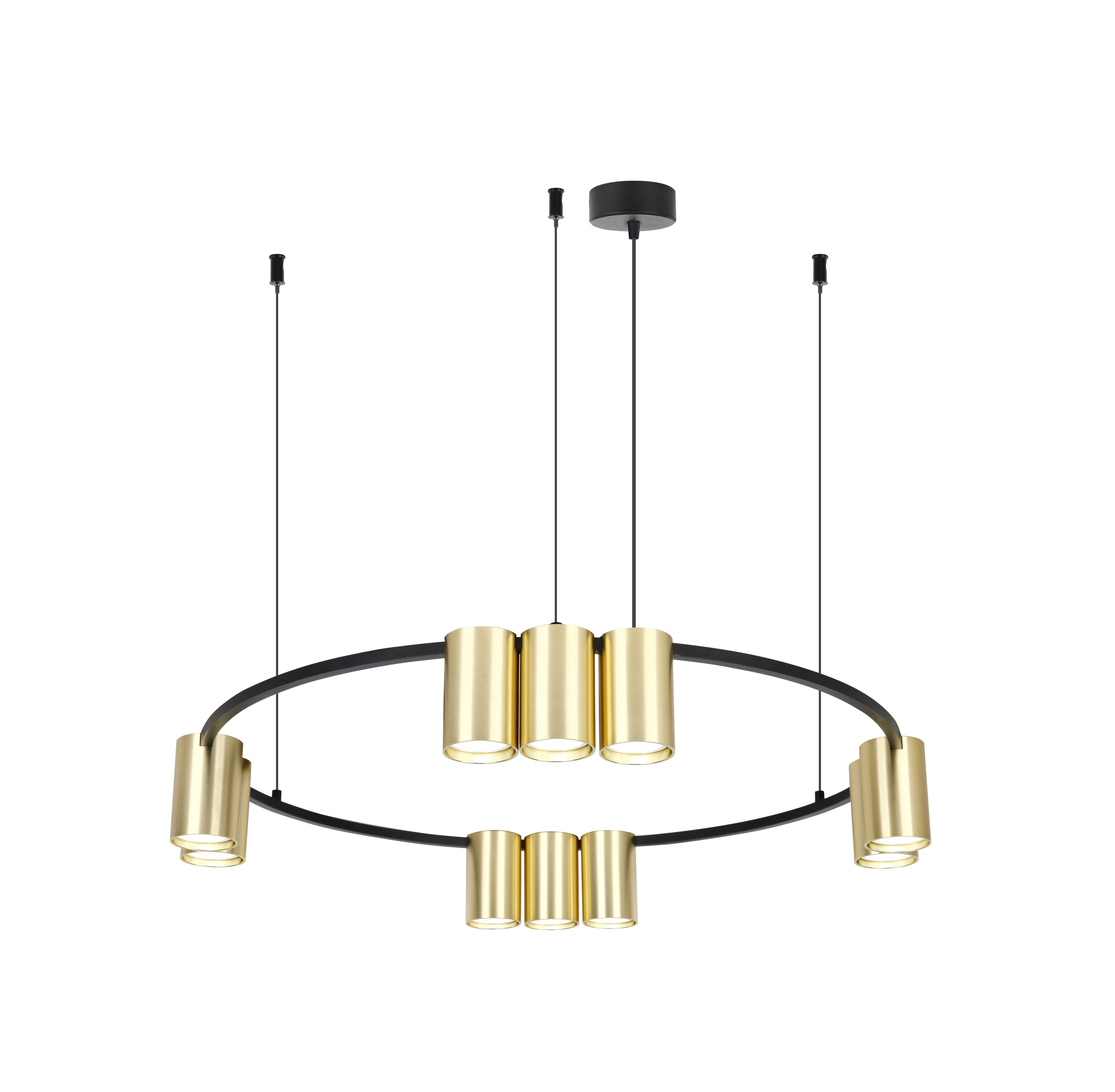 Fantasia Ise Hanglamp Ø 600mm 10x GU10 Geborsteld Goud + Zwart