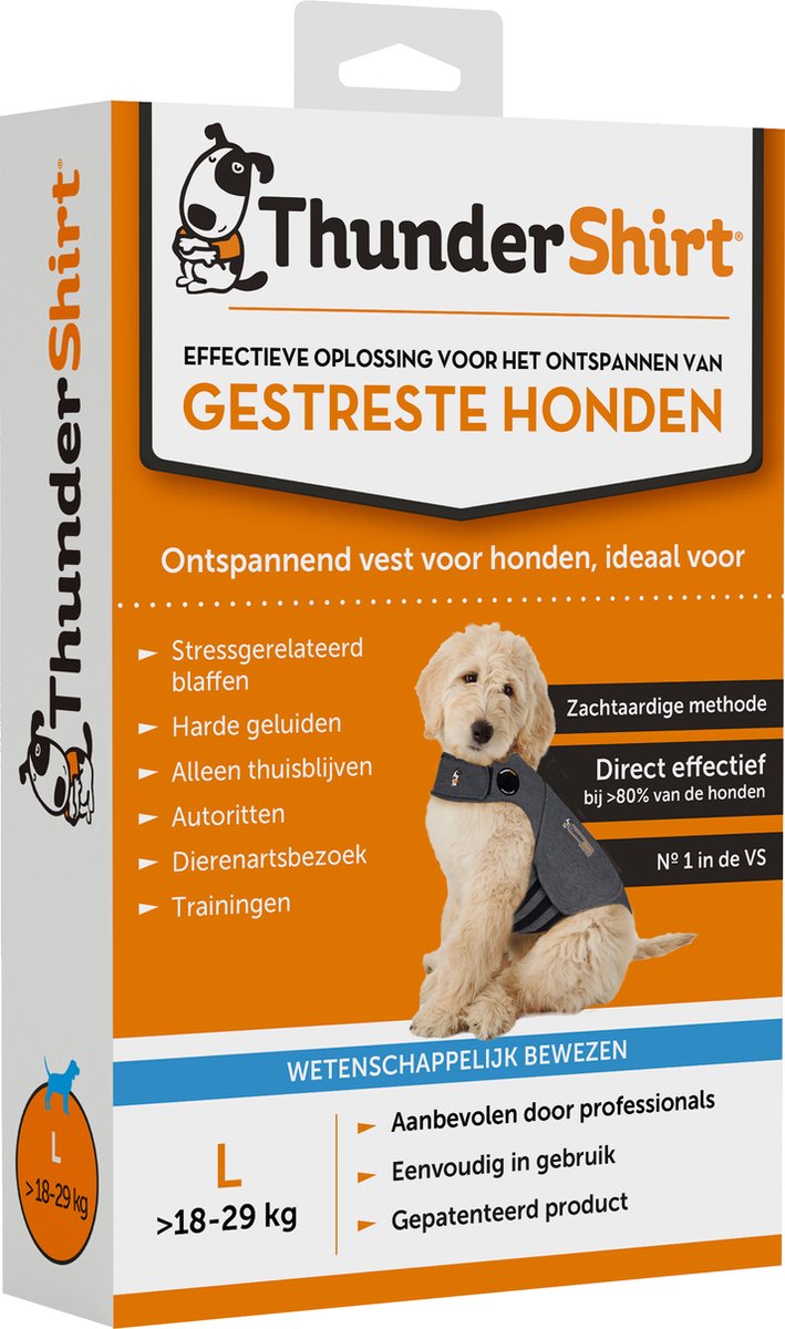 ThunderShirt Ontspannende Vest Hond L Direct Rustgevend - Zachte Methode