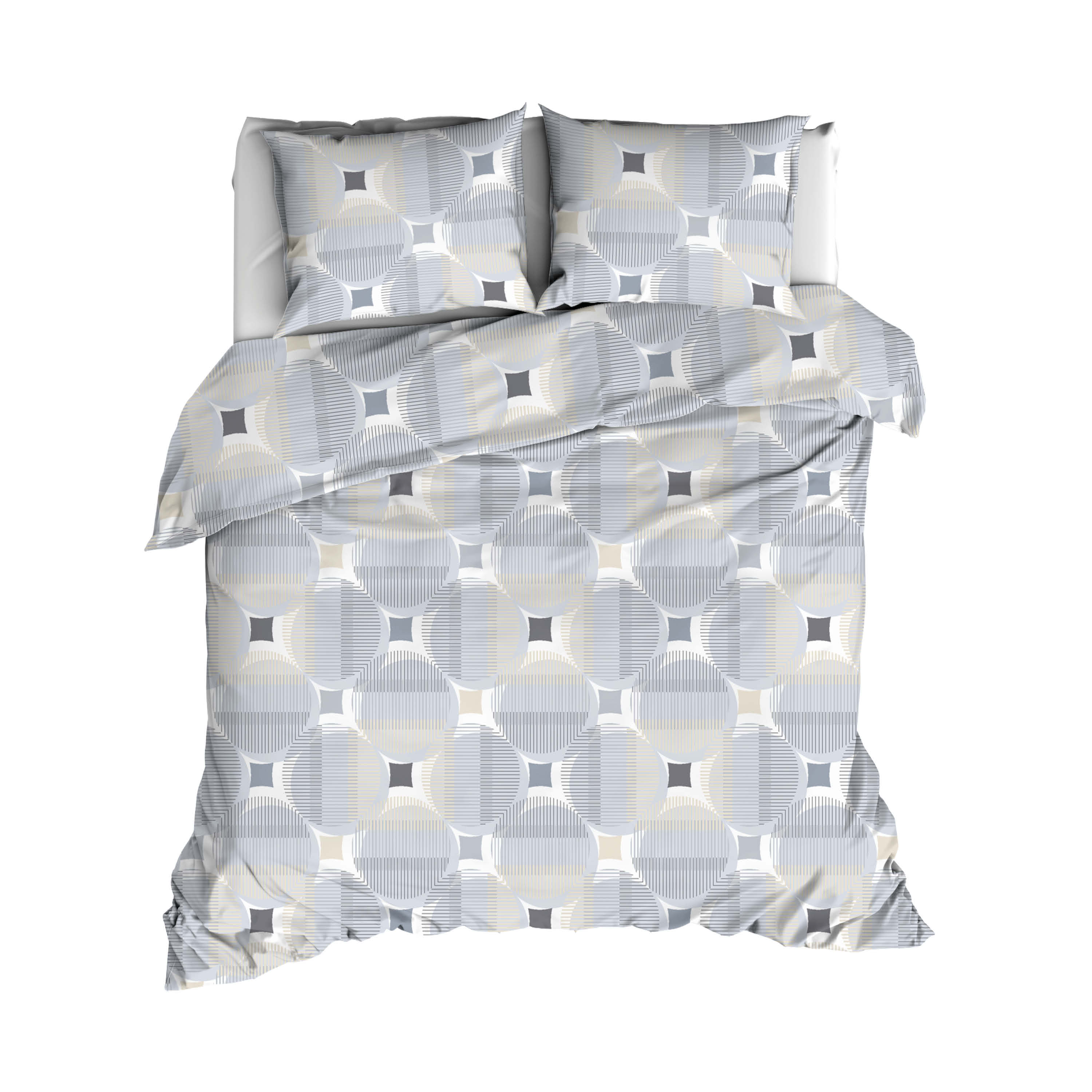 Romanette Dekbedovertrekset Kwadro 240x200-220 cm Katoen Zilver