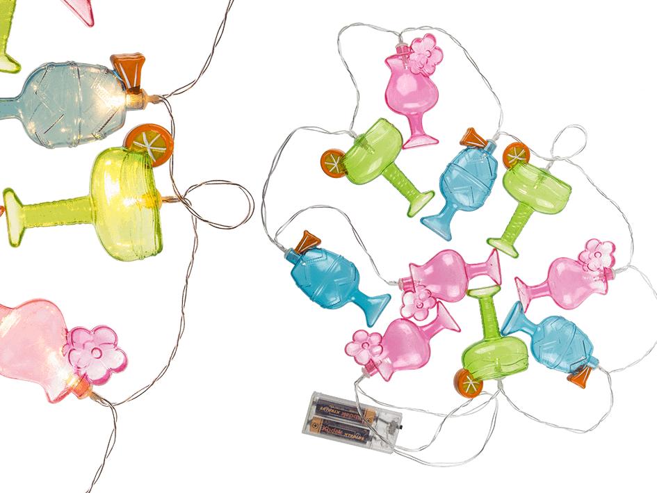 Lichtsnoer met 10 LED Lichten - Cocktail 1.65m