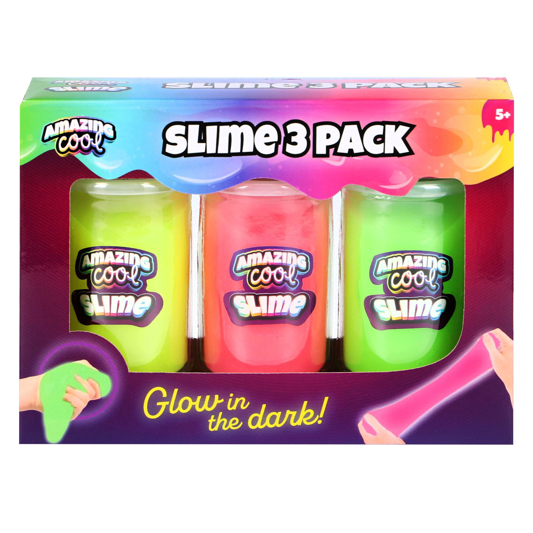 Amazing Cool Bubble Glow in het dark Slime 3 potten