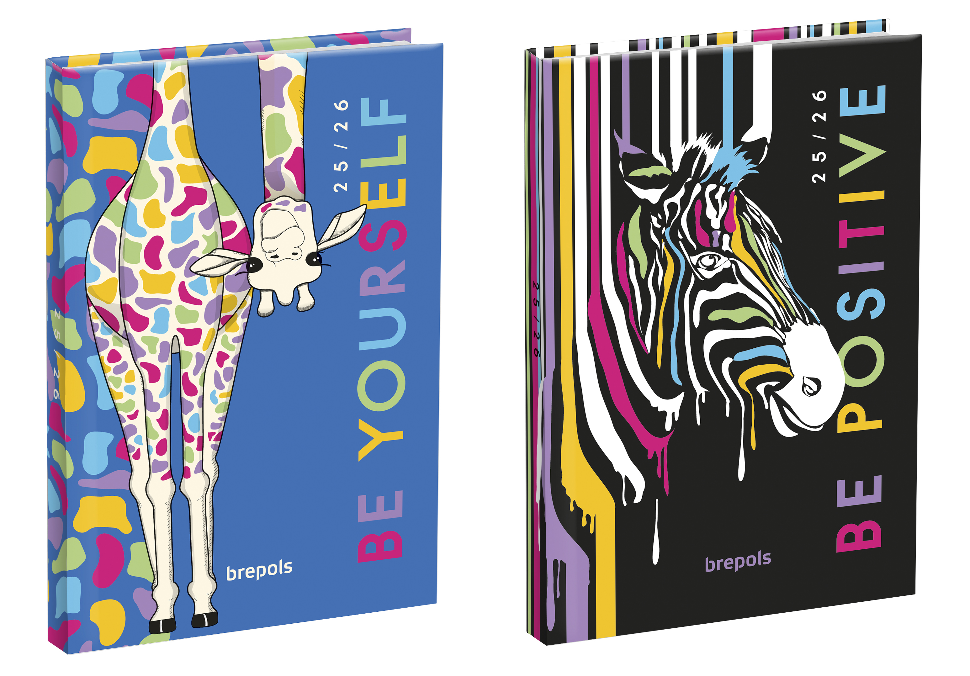 Brepols Schoolagenda 2025-26 Pozootivity 1dag/pag assorti 11.5x16.9 cm - per stuk