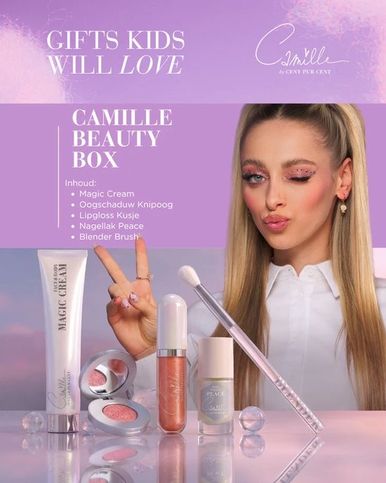 Camille Beauty Box Magic Cream-Oogschaduw-Lipgloss-Nagellak-Blender Brush