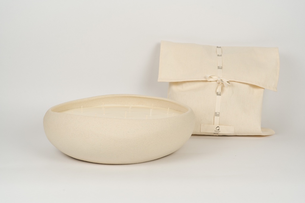 Mon Dada Geurkaars Doteki Sand XL - Down To Earth - 35x11 cm - Keramiek - 18 Lonten