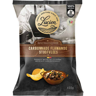 Les Chips de Lucien Belgische Chips Vlaams Stoofvlees 125g