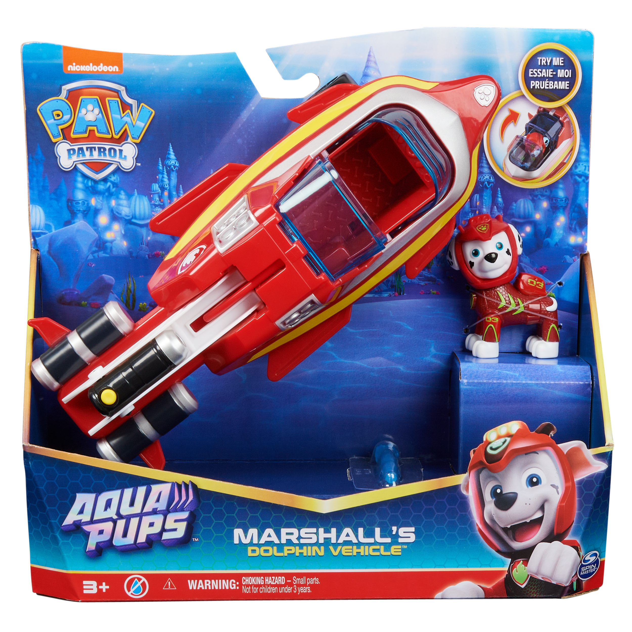 PAW Patrol Aqua Pups, Deluxe Voertuig Marshall PAW Patrol Aqua Pups, Deluxe Voertuig Marshall