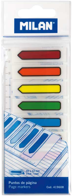 Milan Paginamarkers Geassorteerde Kleuren 13x6 mm - 120 vel